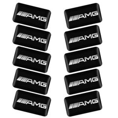 4x Mercedes AMG Badge Mini Sticker Decal Alloy Steering Wheel Interior