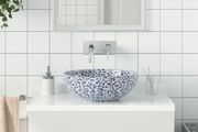 Countertop Basin White and Blue Round 41x14 cm Ceramic