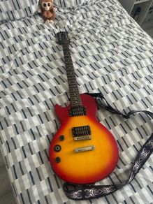 Epiphone Les Paul Special II Left Handed Electric Guitar Sunburst Lefty + ROLAND MICRO CUBE Black Guitar Amp