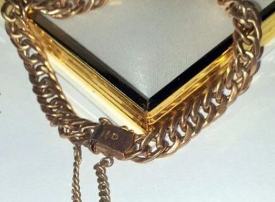 Vintage 9ct Gold Unisex Double-Curb Bracelet