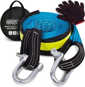 Heavy Duty Tow Rope - 5m Tow Strap With Reflective Strips Road Breakdown Recovery Straps - Winch Rope with Two Safety Hooks - Tow Rope Heavy Duty 4x4, Cars, Vans, Boats - 8 Tons (5 Metres)