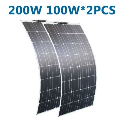 2pcss 100w 12v portable Solar Panel Flexible 16V 800W plate CELLS Monocrystalline silicon