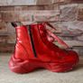 Red Shinny Leather Funky Hightops, size 40 Image 2
