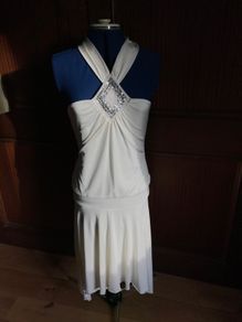 New White halter neck dress