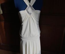 New White halter neck dress