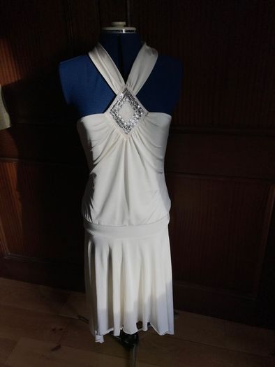 New White halter neck dress