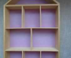 Wooden storage shelf, Storage, House shaped shelf