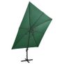 Cantilever Umbrella with Pole and LED Lights Green 300 cm Image 8