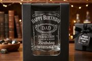 Personalised birthday whiskey glass and gift box
