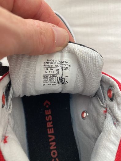 kids runners converse red size 11.5