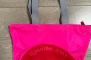 lulu guinness nylon shopper tote bag hot pink
