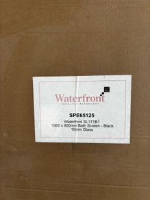 Unused Bath Screen in Packaging. Black frame.