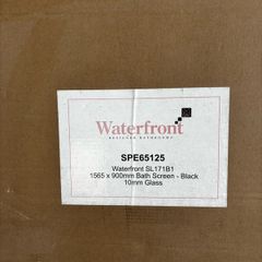 Unused Bath Screen in Packaging. Black frame.