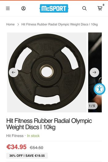 Pair of 10kg weight plates