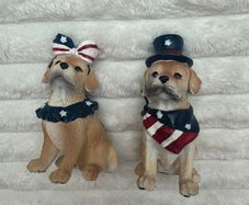 4th Of July Decorations figure American Labrador Used Damaged Please see pictures