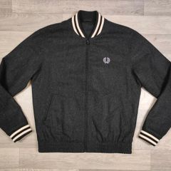 Fred Perry Wool Destroyer Bomber Jacket Mens Medium