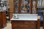 Antique French Oak Dressing Chest with Marble Top