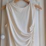 Unworn- Cream short gathered dress ZARA-Ruched Sleeveless, body con, Bodycon Image 5