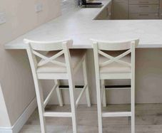 Pair of IKEA White Kitchen Breakfast Bar Stools
