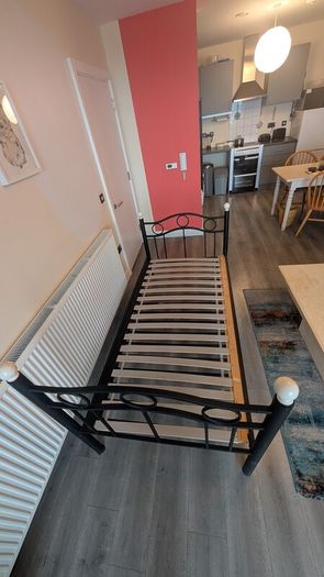 Single Metal Bed with mattress and cover