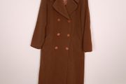 Gil Bret Camel Brown Double Breasted Classic Wool Long Overcoat 14UK/42EU