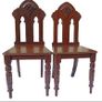 CLEARANCE: PAIR of antique 19th century Victorian Gothic mahogany hall chairs Image 6
