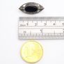 925 Vintage Sterling Silver Black Onyx & Marcasite Accents Brooch Image 9