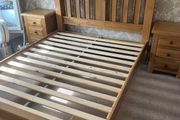 Solid wood bed frame