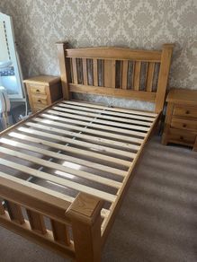 Solid wood bed frame