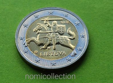 Lithuania 2021 year Uncirculated 2 Euro coin.