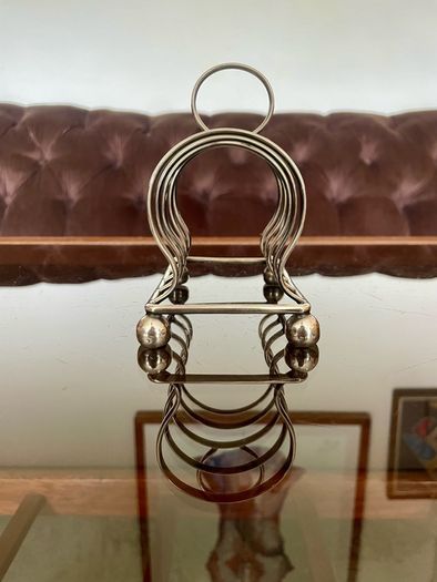 Antique Art Deco Silver Plated Toast Rack Made in England 4 Slice Rack Letter Rack Organiser Ball Feet