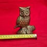 Brass Owl Figurine on Tree Stump Image 6