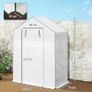 143 x 74cm Walk-In Greenhouse, with Shelves White Image 3