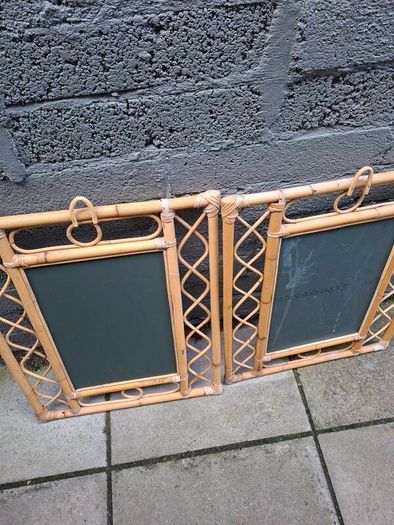 2 x Vintage Rattan/Bamboo Mirrors