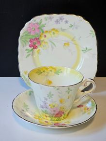Rare Art Deco J.H. Cope & Co Wellington China Trio Tea Cup Plate & Saucer