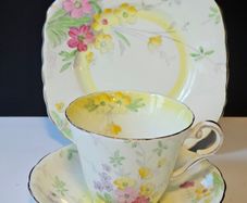Rare Art Deco J.H. Cope & Co Wellington China Trio Tea Cup Plate & Saucer