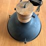 Hanging Lamp Black Metal with Wooden Top Image 3