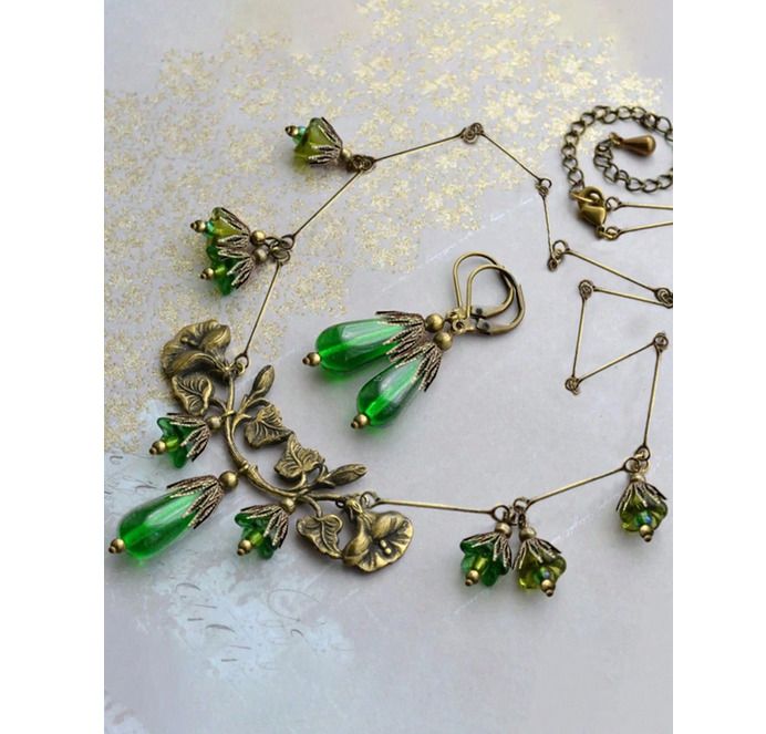 Boho Style Set: Earrings + Pendant - nice gift + other designs available