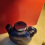 Tow Handles Small Blue Glass Vase Image 7
