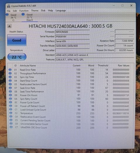 Hitachi HGST Ultrastar 7K4000 3TB Hard Disk 7200RPM 3.5" SATA
