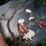 Antique Chinese Carved Picture with Hand Inlay Mother of Pearl 5" x 5" Image 2