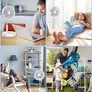 Portable Foldable Standing Fan - 8.6" 8000mAh Rechargeable Oscillating | 4-speed 22dB Silent Fan with Remote. USB Telescopic 3.5" Collapsible Design for Bedroom, Travel, Cruise & Camping. Image 7