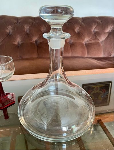 Vintage Full Bodied Red Wine Glass Decanter Original Stopper