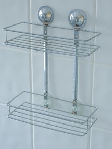 Chrome bath/shower rack | two-tier shower caddy/basket