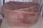 Dusty pink faux fur twist snood