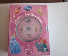 Disney 5 Stories Movie Collection Audio and Books CD X 2 Three Tinkerbell stories and Cinderella and The Little Mermaid. New