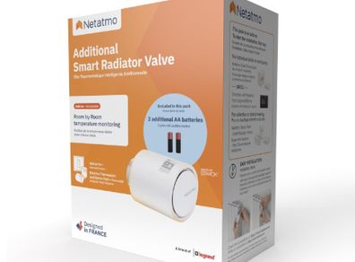 Netatmo Additional Smart Radiator Valve, Room control, Save Heating Costs, Add-on for Netatmo Thermostat and for collective or district heating