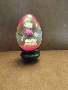 Vintage Lucite Egg shaped paper weight