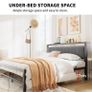 King Size Bed Frame with Storage Headboard, Metal Upholstered Platform Bed Frame King Image 6