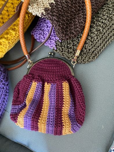 Handmade crochet macrame shoulder bags